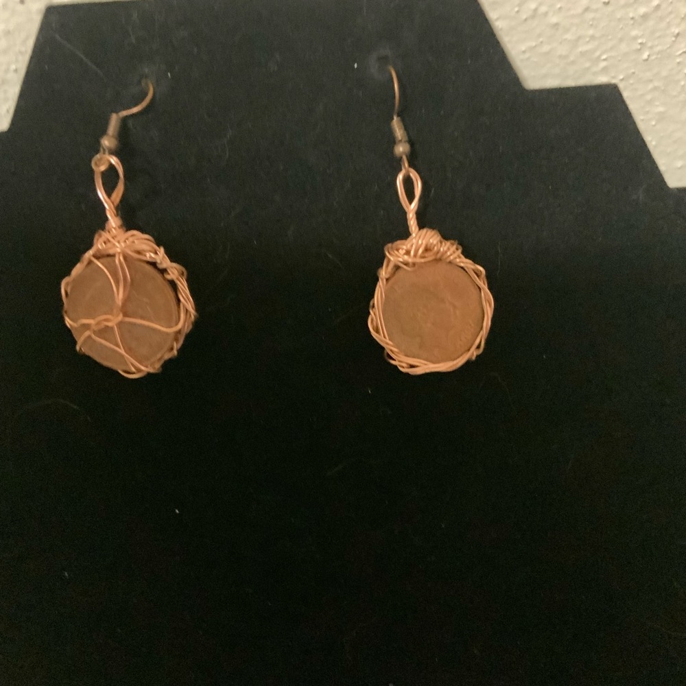 Handcrafted Copper Wire Wrapped Earrings
